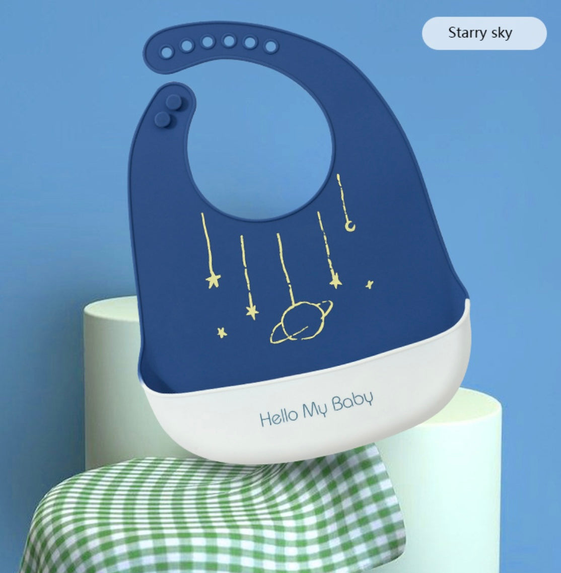 Waterproof Silicone Baby Bibs with Pocket