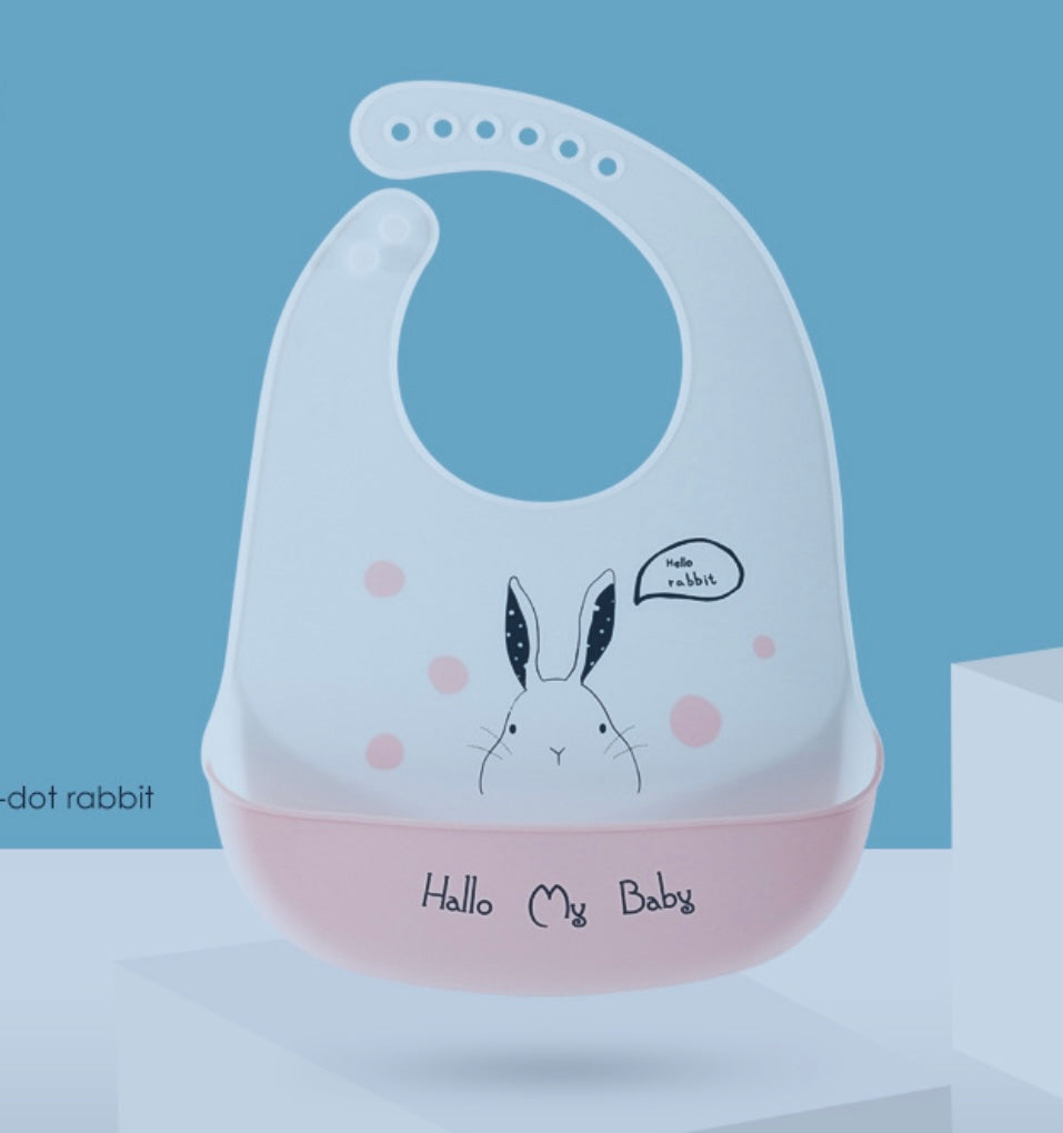 Waterproof Silicone Baby Bibs with Pocket