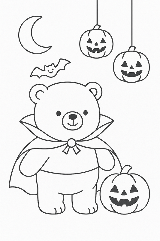 Bunny & Bear Halloween Fun Colouring Book