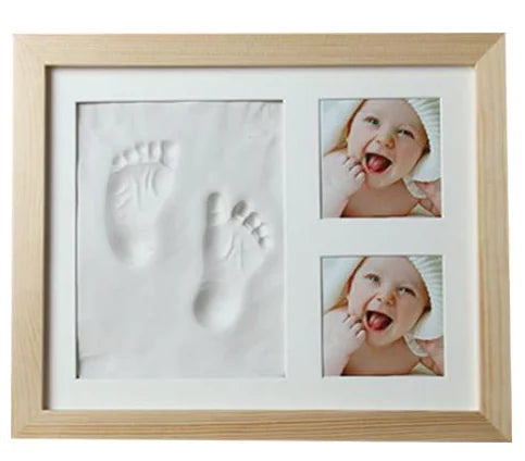Hand & Footprint Cherished Moments Kit with Solid Wooden Frame