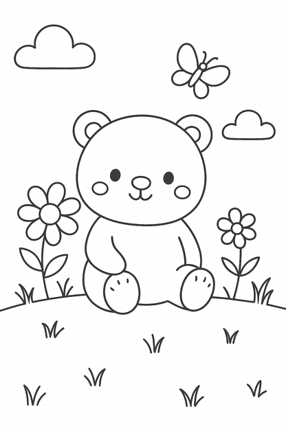 FREE Bunny and Bear Colouring PDF — printable preview