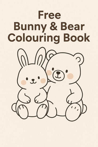 FREE Bunny and Bear Colouring PDF — printable preview