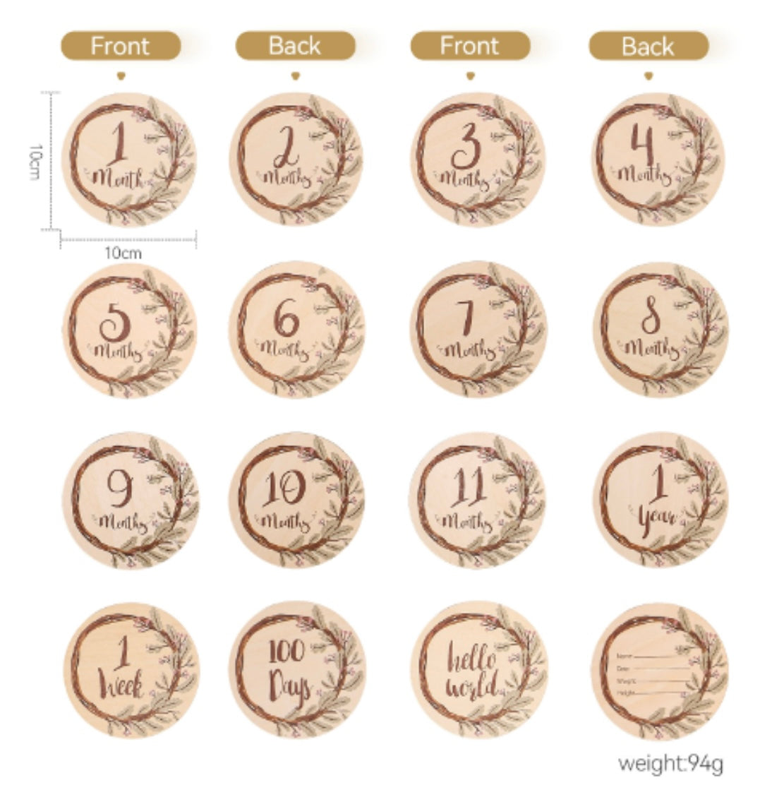 Baby Milestone Cards Set