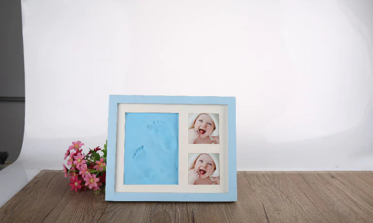 Hand & Footprint Cherished Moments Kit with Solid Wooden Frame