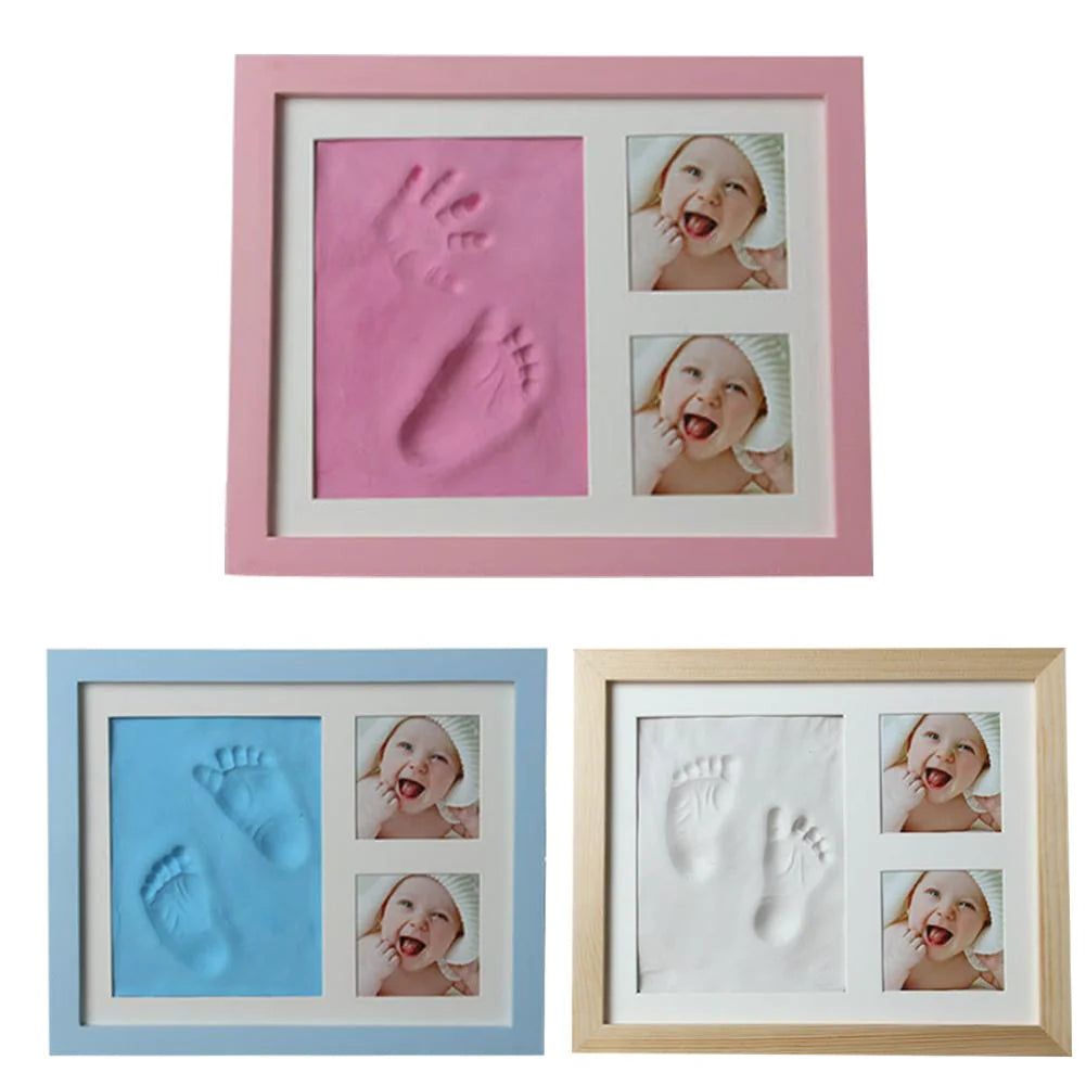 Hand & Footprint Cherished Moments Kit with Solid Wooden Frame